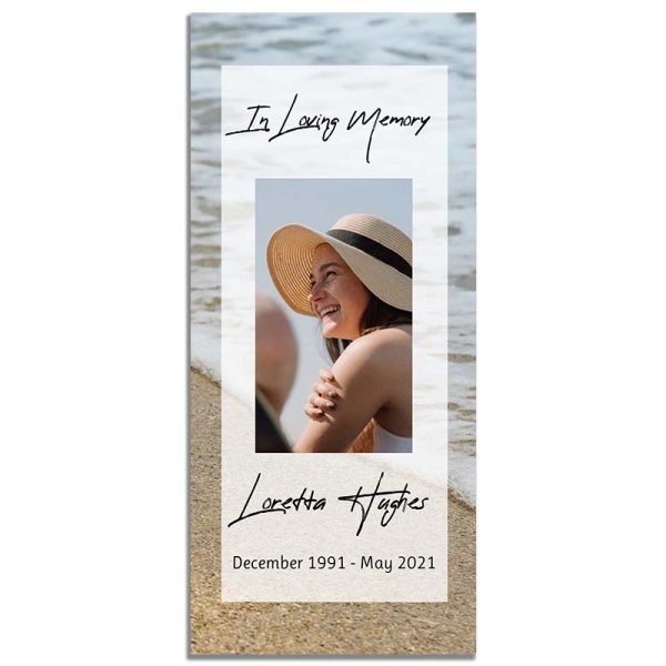 Front Side - Oceanfront One Page Funeral Program Template