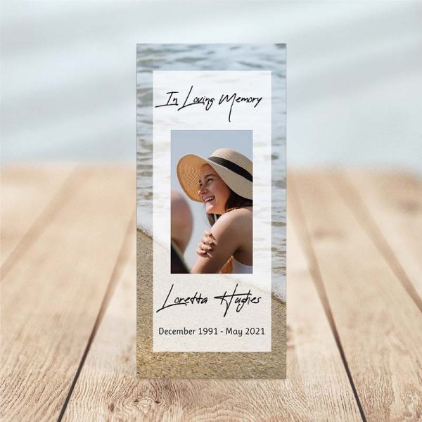 Oceanfront Simple One Page Funeral Program - Product Photo