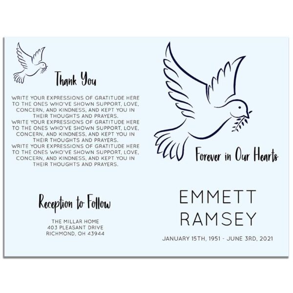 Funeral Program Template - Serene Doves