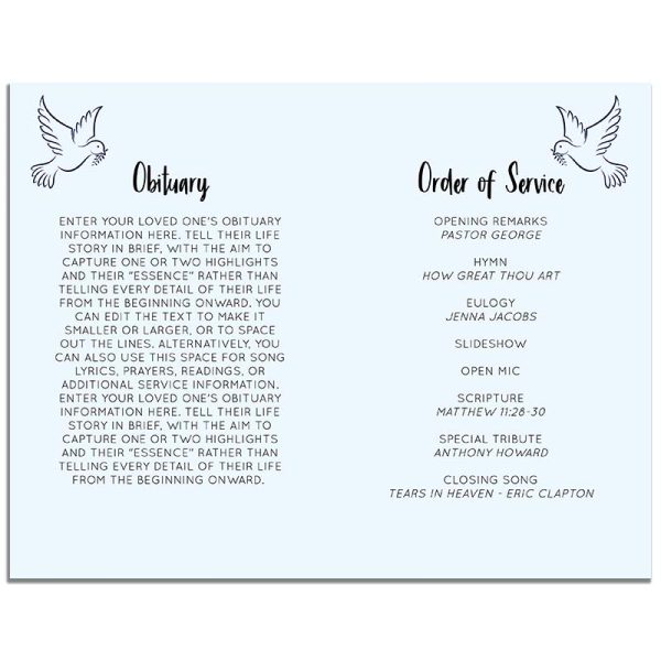 Inside Pages - Serene Doves Funeral Program