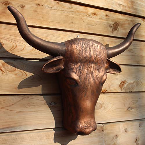 Handmade Texas Longhorn Bull Ceramic Urn