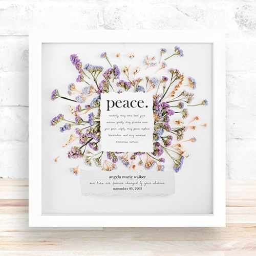 Peace Personalized Floral Print
