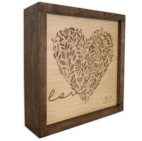 Loving Heart Floral Memorial Plaque