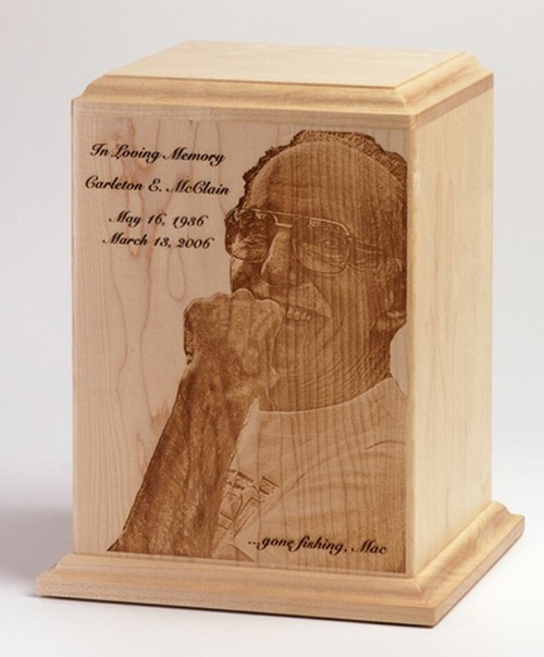 Maple Wood Cremation Laser Engraved Urn