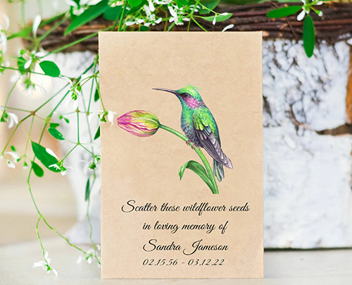 Personalized Hummingbird Memorial Seeds