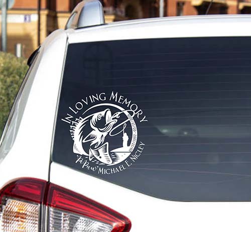 Fishing Memorial Gifts - Car Decal