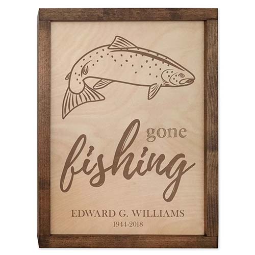 Fishing Memorial Gifts - Cremation Urn Plaque