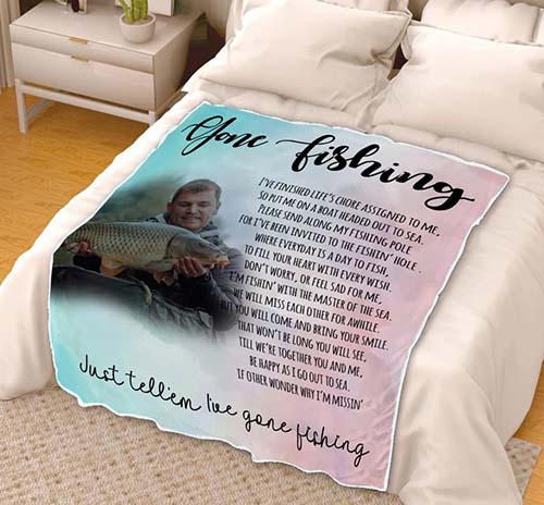 Fishing Memorial Gifts - Sympathy Photo Blanket