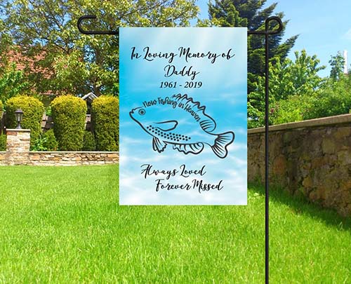 Now Fishing in Heaven Garden Flag