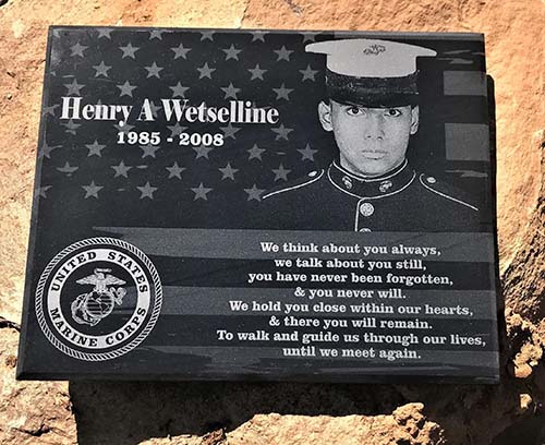 custom garden marines memorial stone