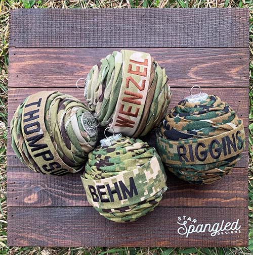 military memorial gifts - custom name tape ornament