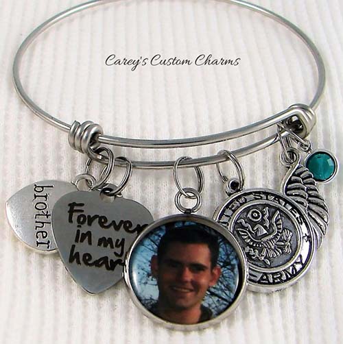 military memorial gifts - forever in my heart bracelet