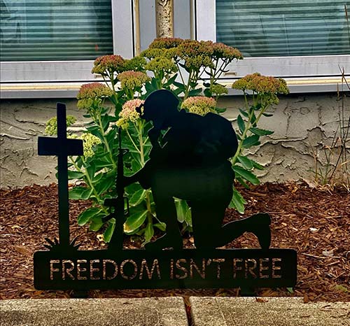 military memorial gifts - freedom isn't free garden stake