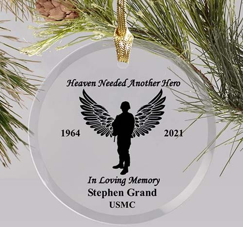 military memorial gifts - heaven needed another hero ornament