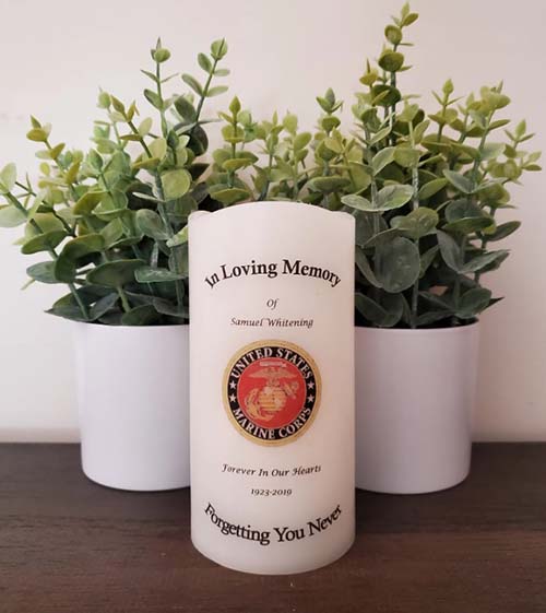 military memorial gifts - marine corps candle