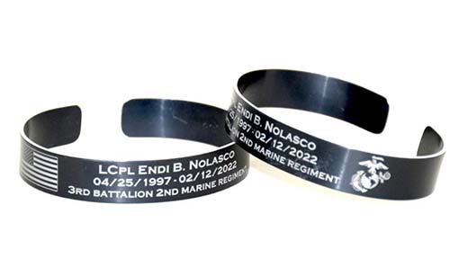 military memorial gifts - personalized bracelet