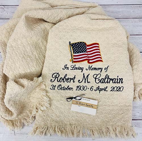 personalized military memorial throw
