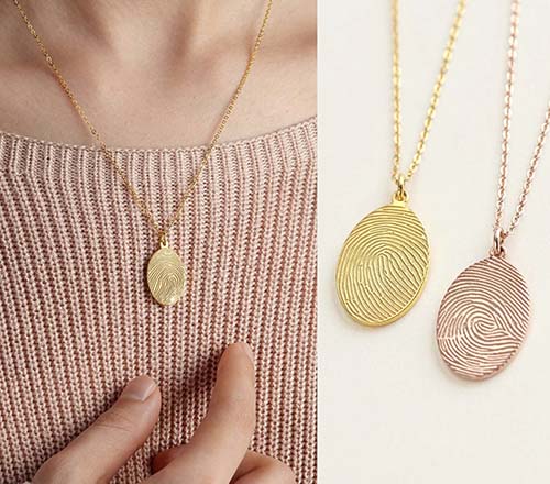 engraved fingerprint necklace