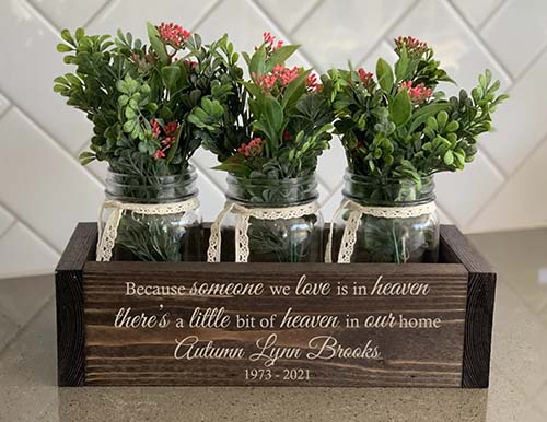 engraved planter box - memorial gift