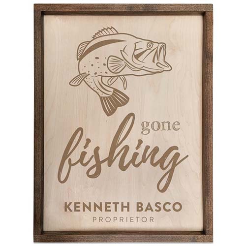 gone fishing- memorial plaque