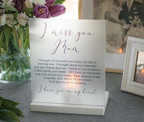 I miss you mom - candle holder