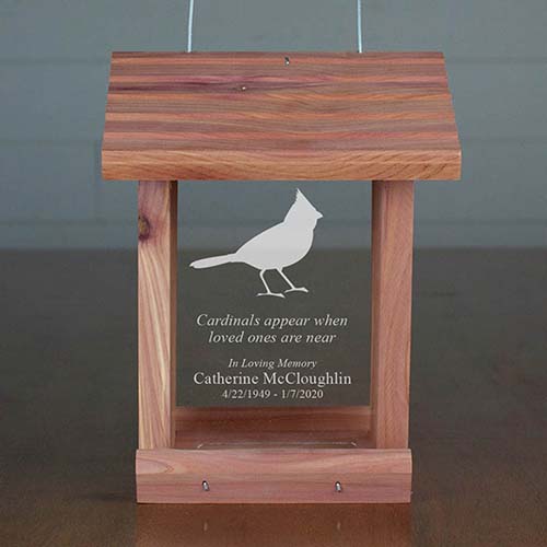 remembrance gifts - cardinal birdfeeder
