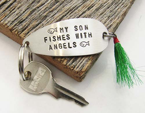 remembrance gifts - my son fishes with angels lure