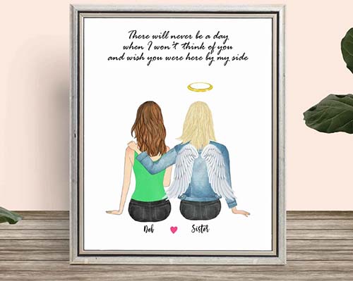 remembrance gifts - sister in heaven illustration