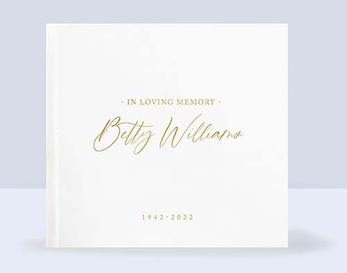 Memorial Service Guest Book - foil print