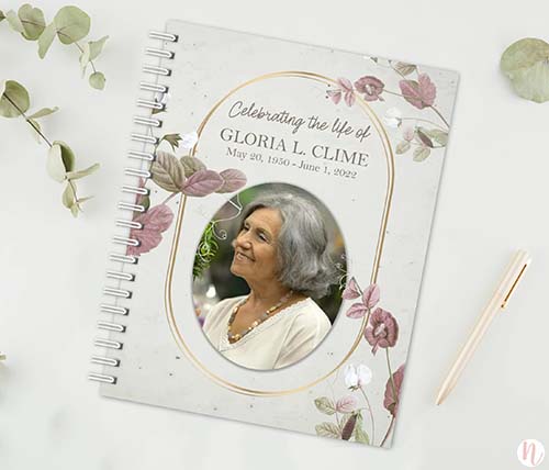 Vintage Style Funeral Guest Books