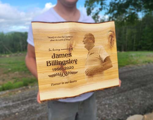 engraved memorial portrait