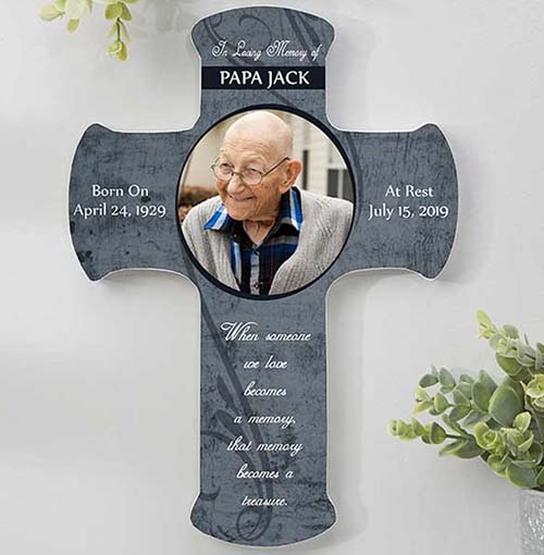 forever in our hearts - personalized photo cross