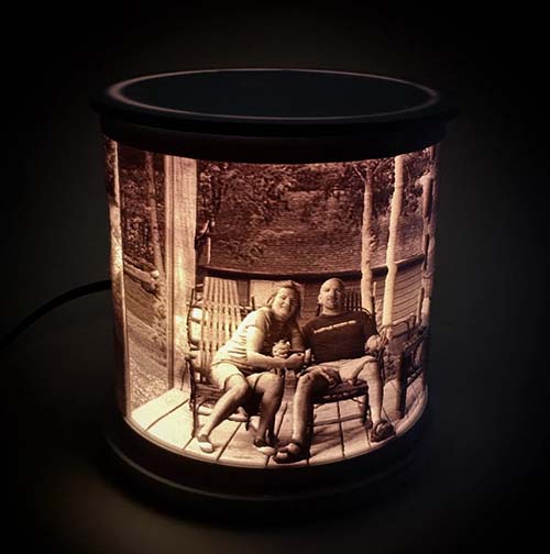 illuminated memorial photo lamp