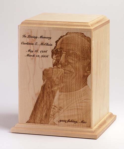 maple wood cremation urn