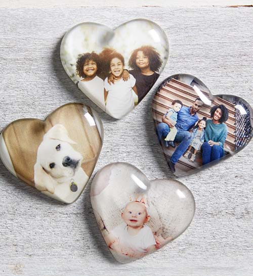 photo memorials - mini photo heart keepsakes