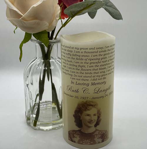 photo memorials - personalized memorial candle