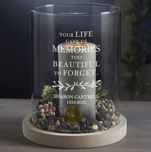 Engraved Memorial Candle Holder