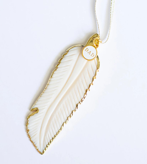 "In Memory of " Feather Ornament