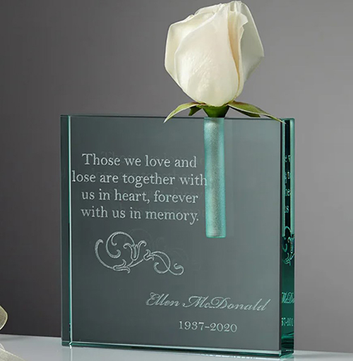 bereavement gifts- Personalized Bud Vase Plaque