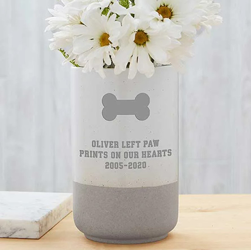 memorial cement vase