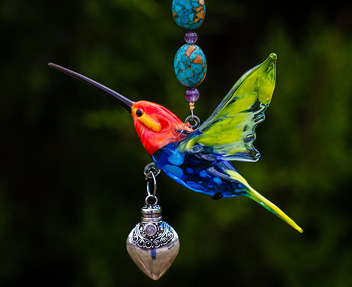 Suncatcher Hummingbird Cremation Urn Keepsake