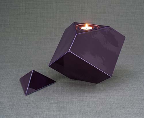 abstract purple ceramic cremation urn