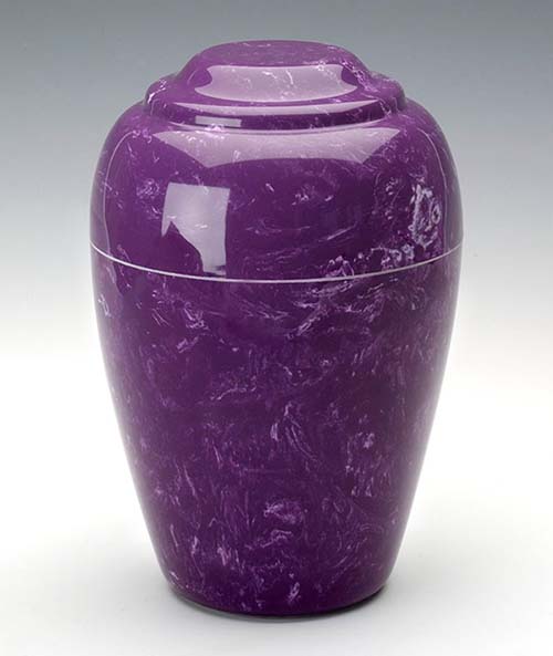 Grecian amethyst cultured marble purple cremation urns