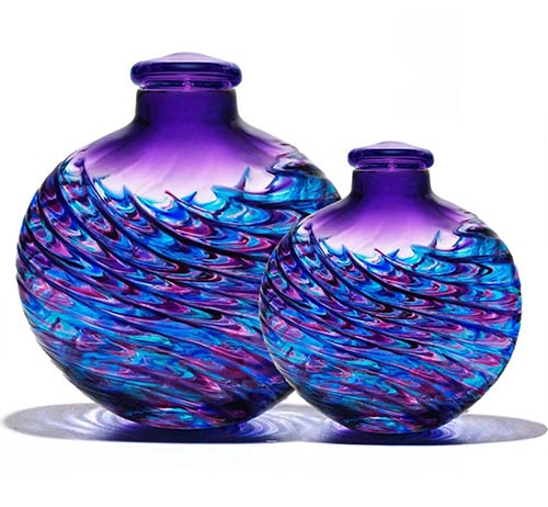 purple galaxy mosaic glass cremation urn