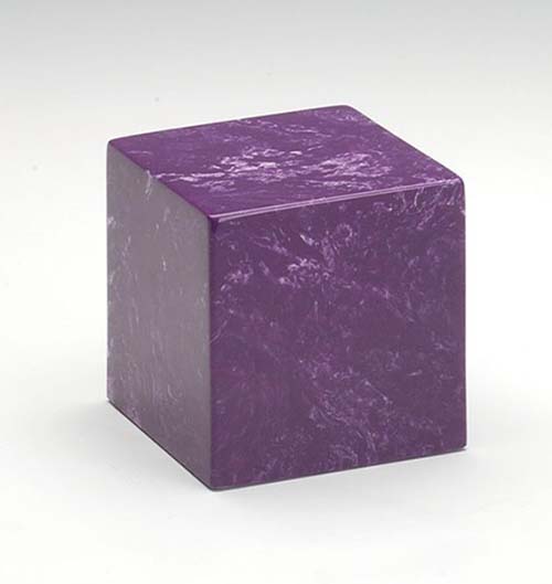 small cube amethyst cultured marble cremation urn