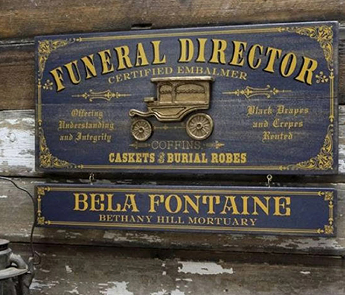 Personalized Vintage Funeral Director Office Plaque