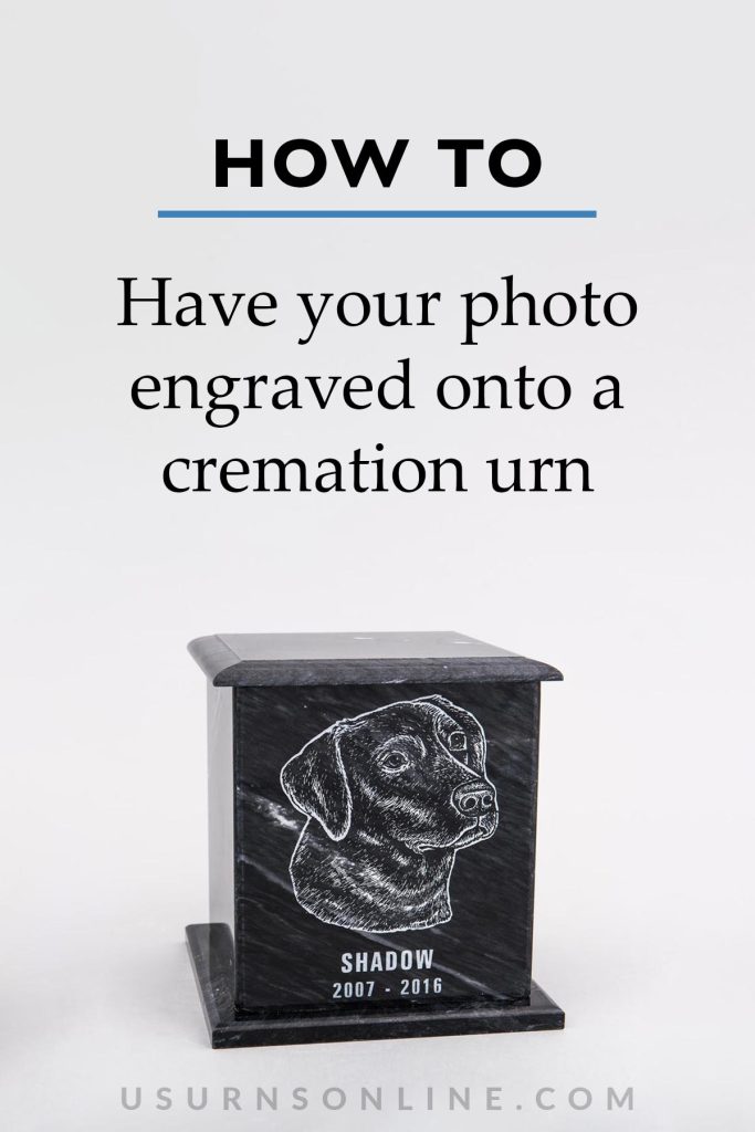 photo engraved onto a cremation urn - pin it image