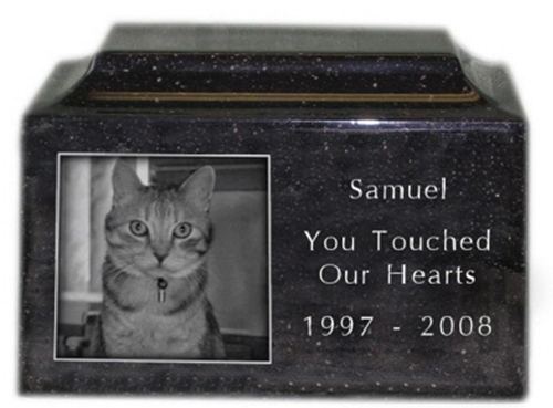 engraved photo pet urn