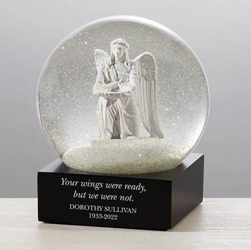 Engraved Angel Snow Globe