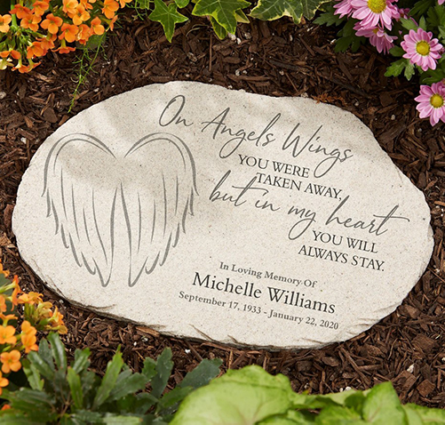 On Angel's Wings Memorial Stone